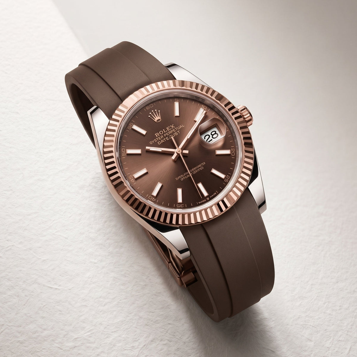 Kautschukarmband für Rolex Datejust 41mm – Braun - Helvetus