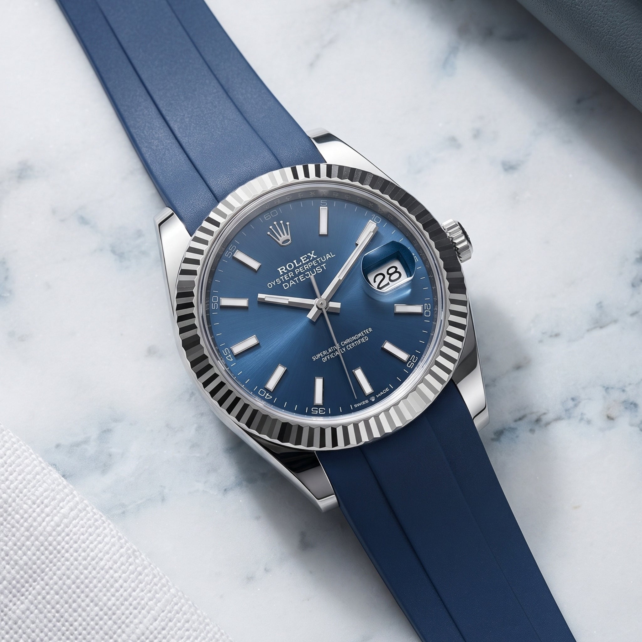 Kautschukarmband für Rolex Datejust 41mm – Dunkel Blau - Helvetus