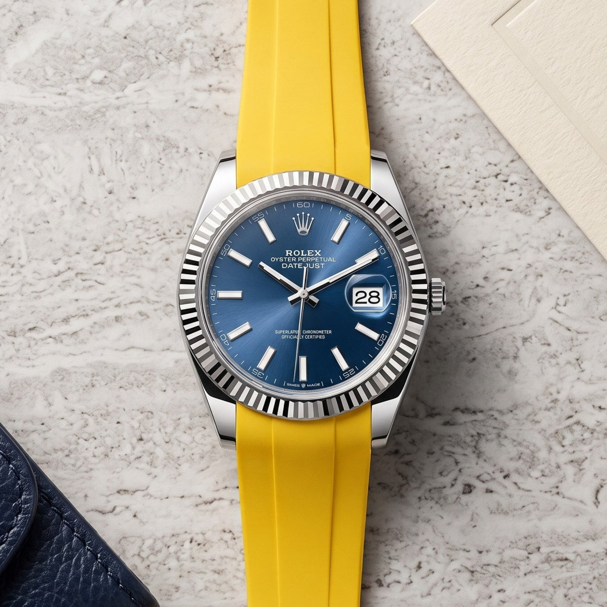 Kautschukarmband für Rolex Datejust 41mm – Gelb - Helvetus