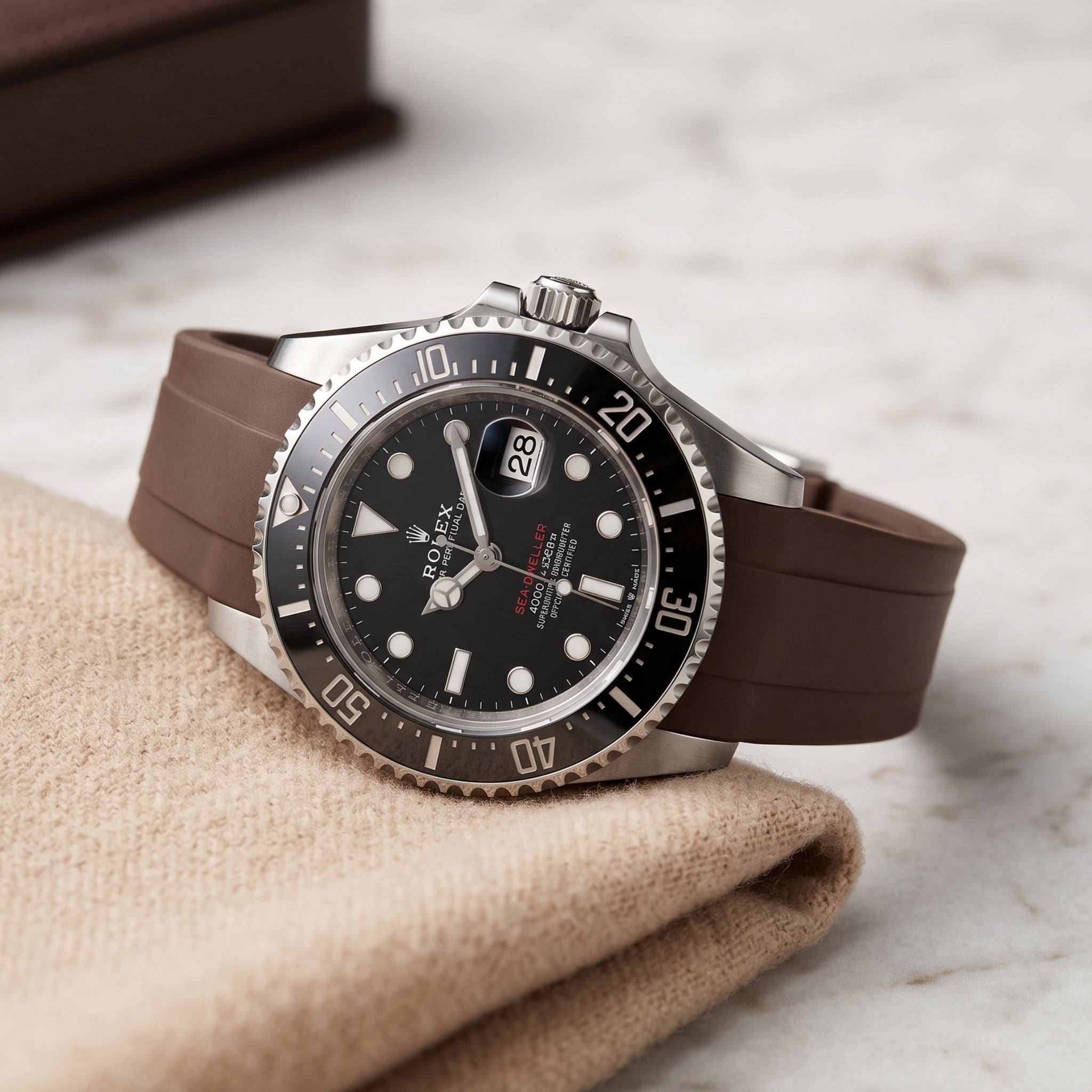 Kautschukarmband für Rolex Sea-Dweller – Braun - Helvetus
