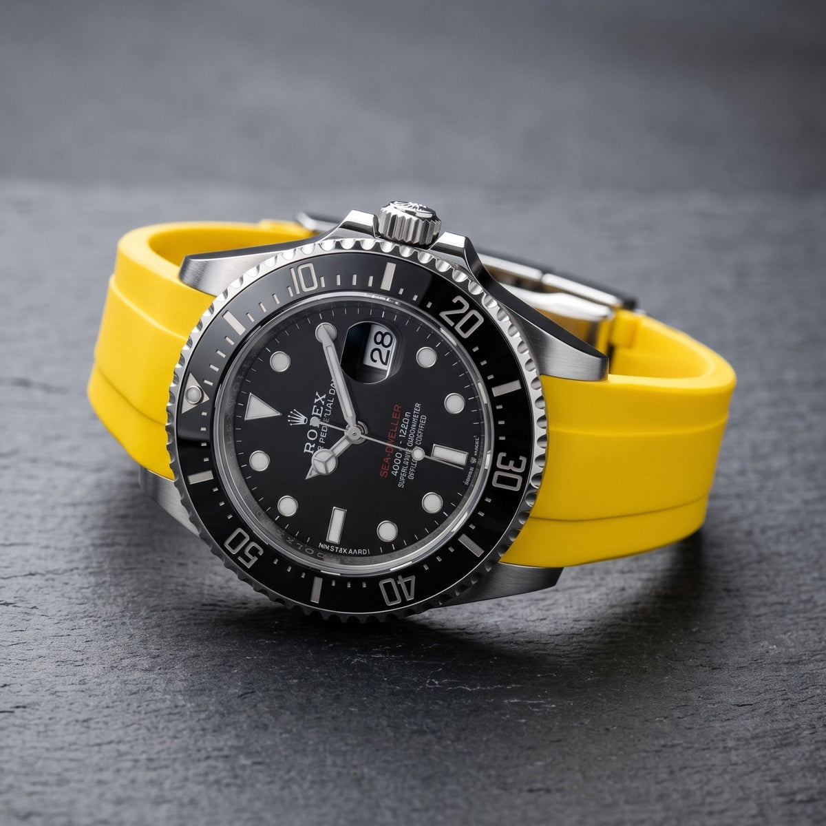 Kautschukarmband für Rolex Sea-Dweller – Gelb - Helvetus