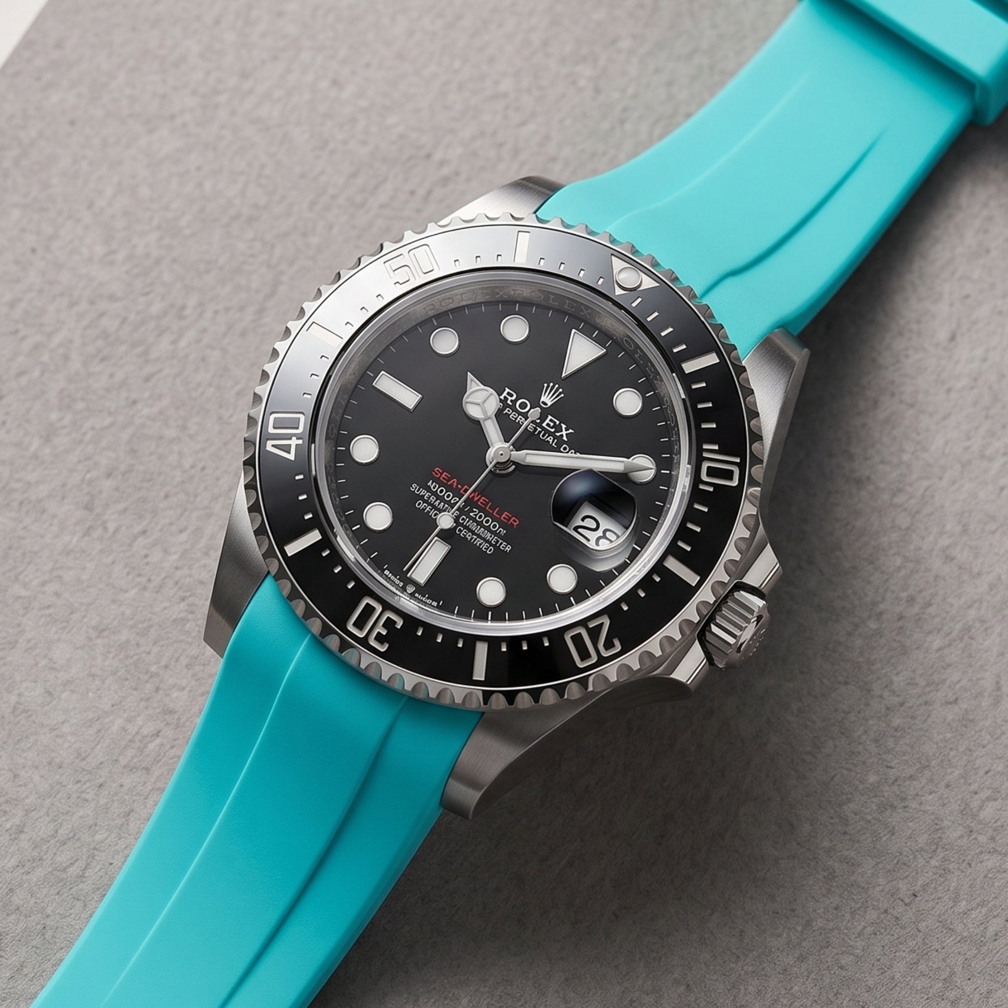 Kautschukarmband für Rolex Sea-Dweller – Türkis - Helvetus