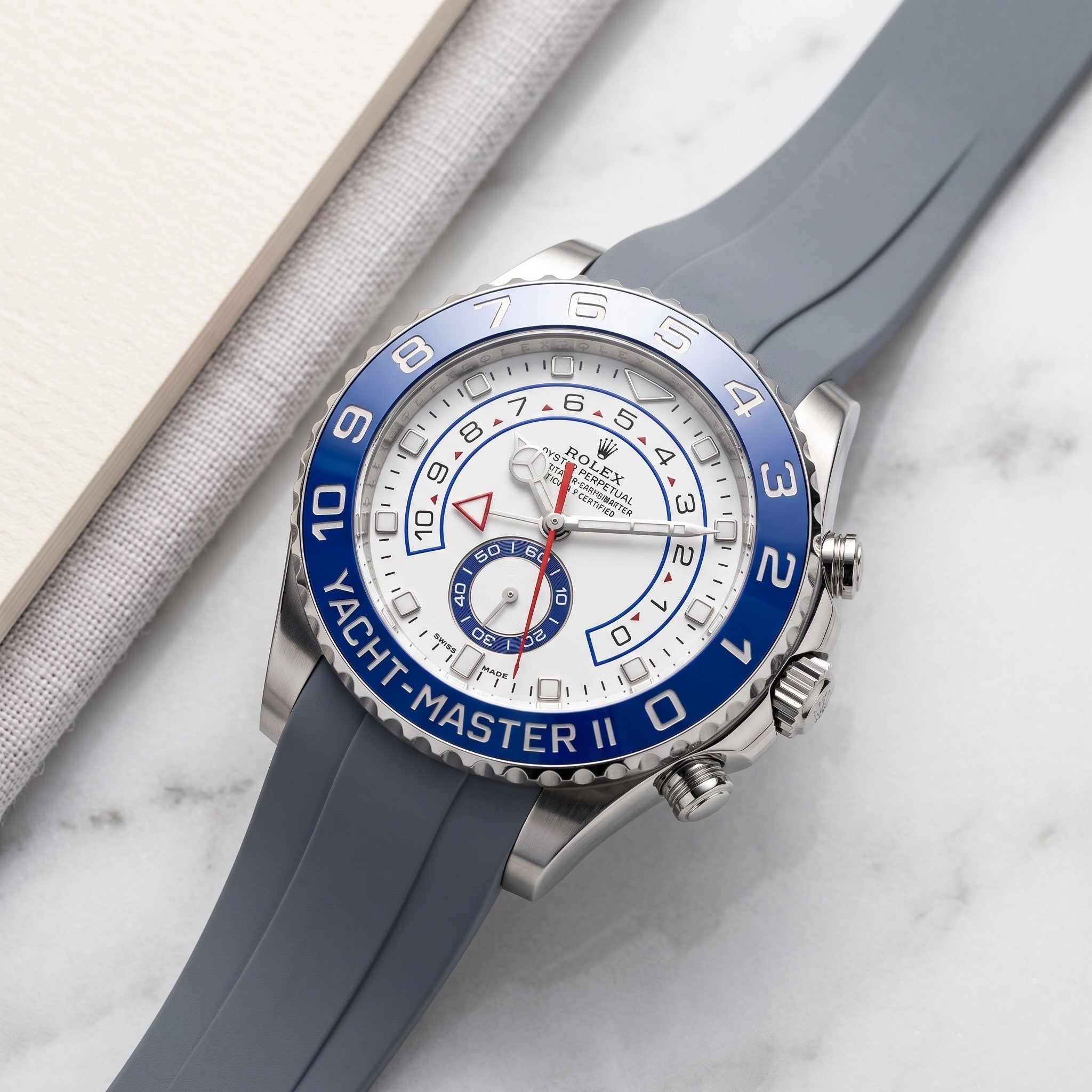 Kautschukarmband für Rolex Yacht-Master II 44mm - Grau - Helvetus