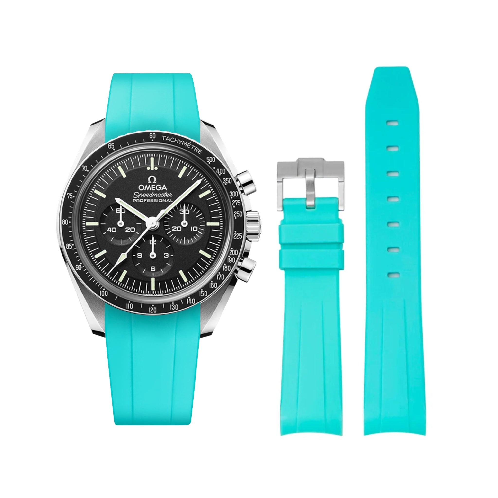 Kautschukarmband – Für Omega Speedmaster – Türkis - Helvetus DE