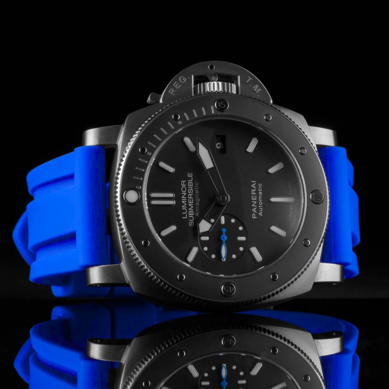 Kautschukarmband – Für Panerai – Blau - Helvetus DE
