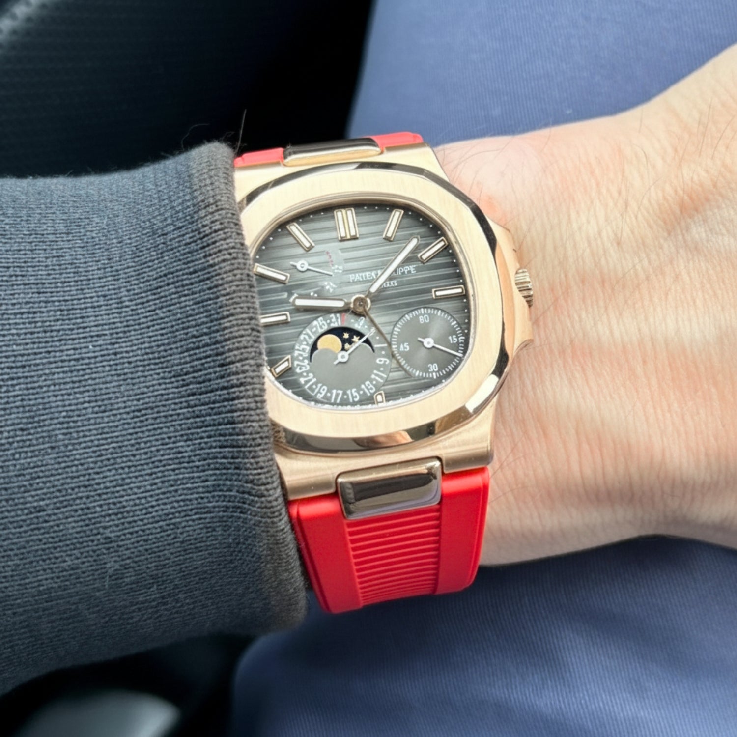 Kautschukarmband – Für Patek Philippe Nautilus – Rot - Helvetus DE