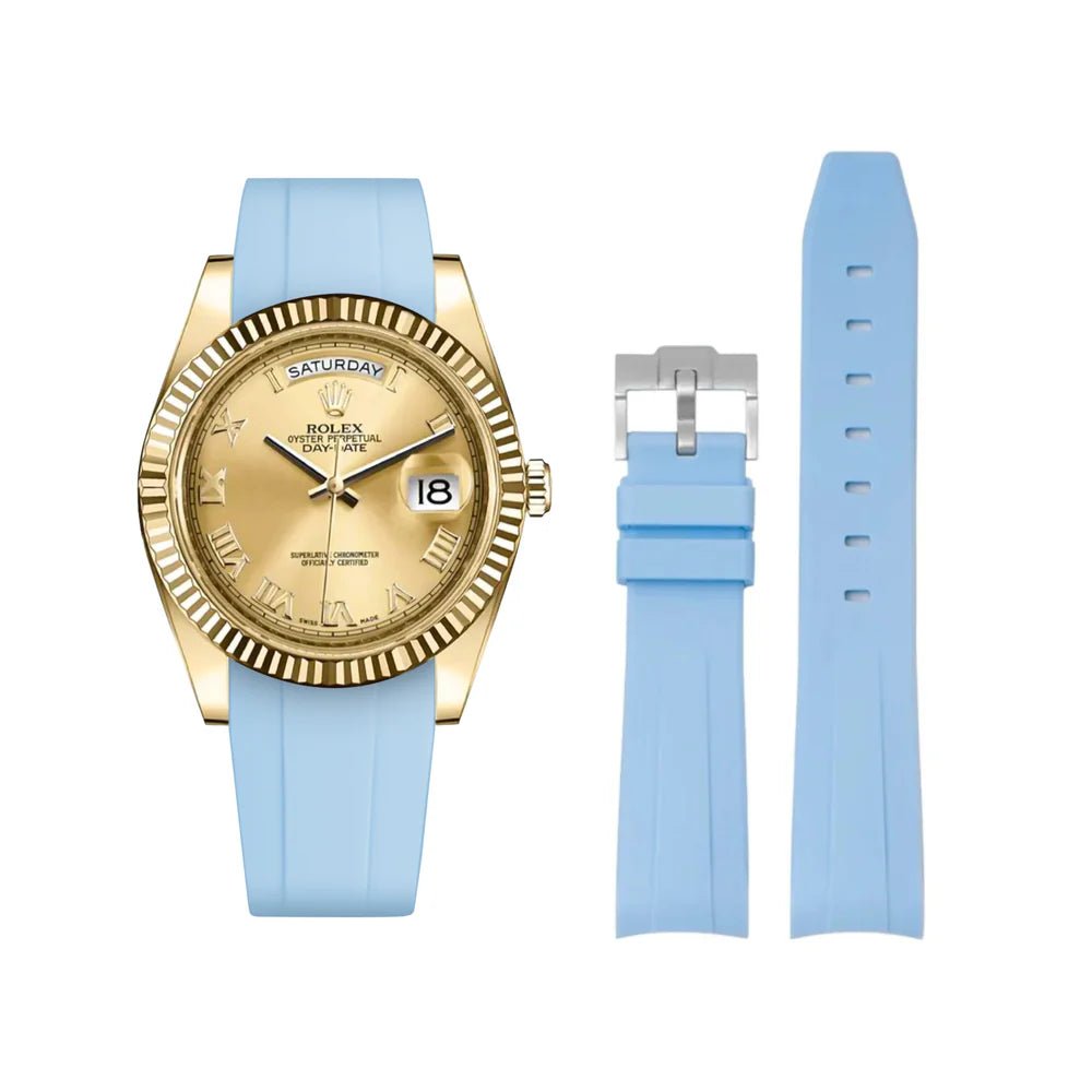 Kautschukarmband für Rolex Day - Date II 41mm – Baby Blau - Helvetus DE