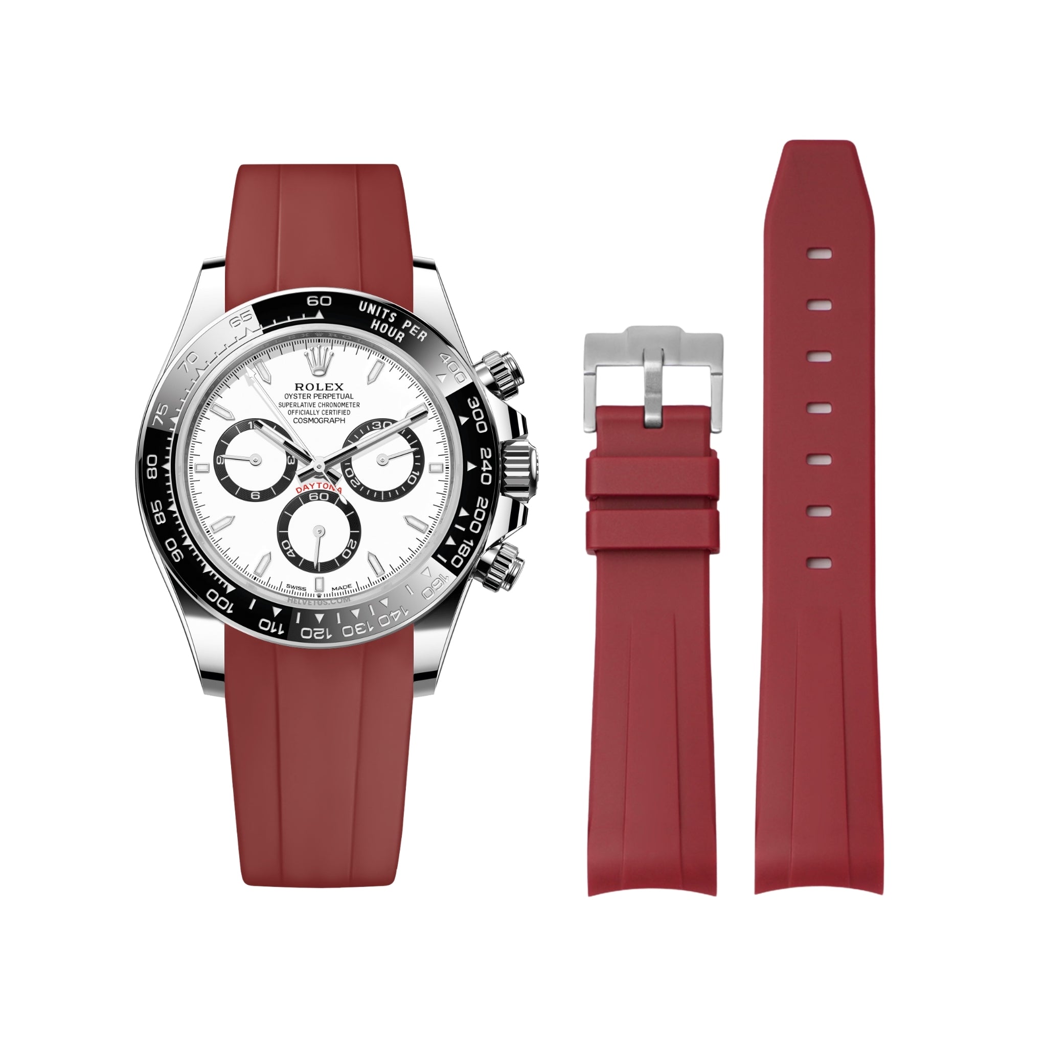 Kautschukarmband – für Rolex Daytona – Bordeaux - Helvetus DE