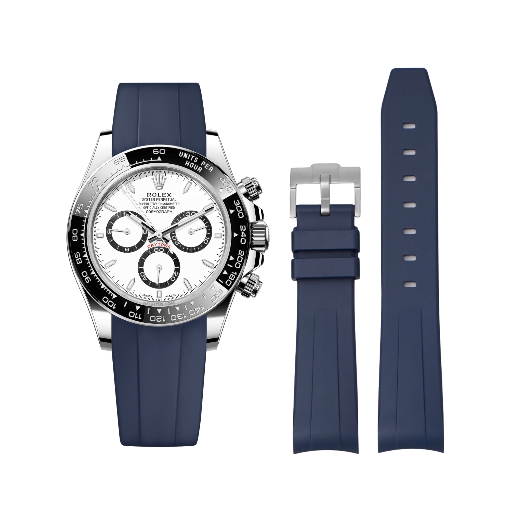 Kautschukarmband – für Rolex Daytona – Dunkel Blau - Helvetus DE
