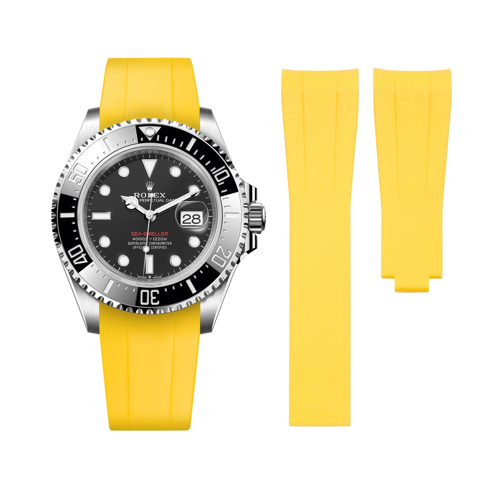 Kautschukarmband für Rolex Sea - Dweller – Gelb - Helvetus DE