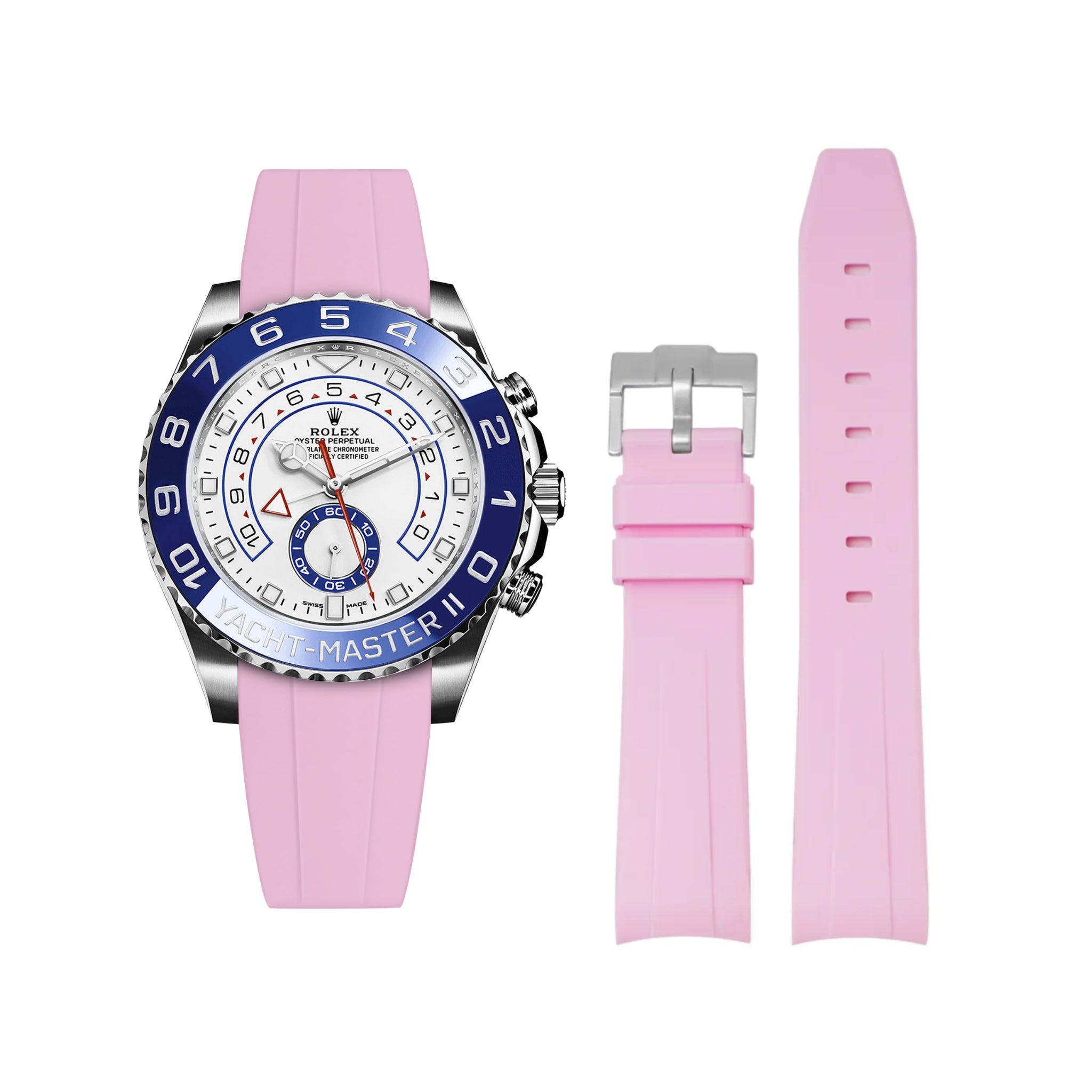 Kautschukarmband für Rolex Yacht - Master II – Pink - Helvetus DE