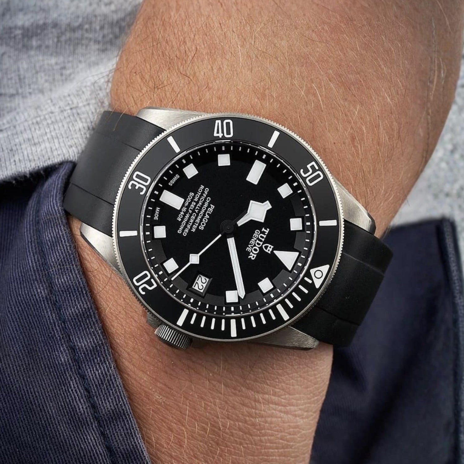 Kautschukarmband - Für Tudor Pelagos 42 - Schwarz - Helvetus DE