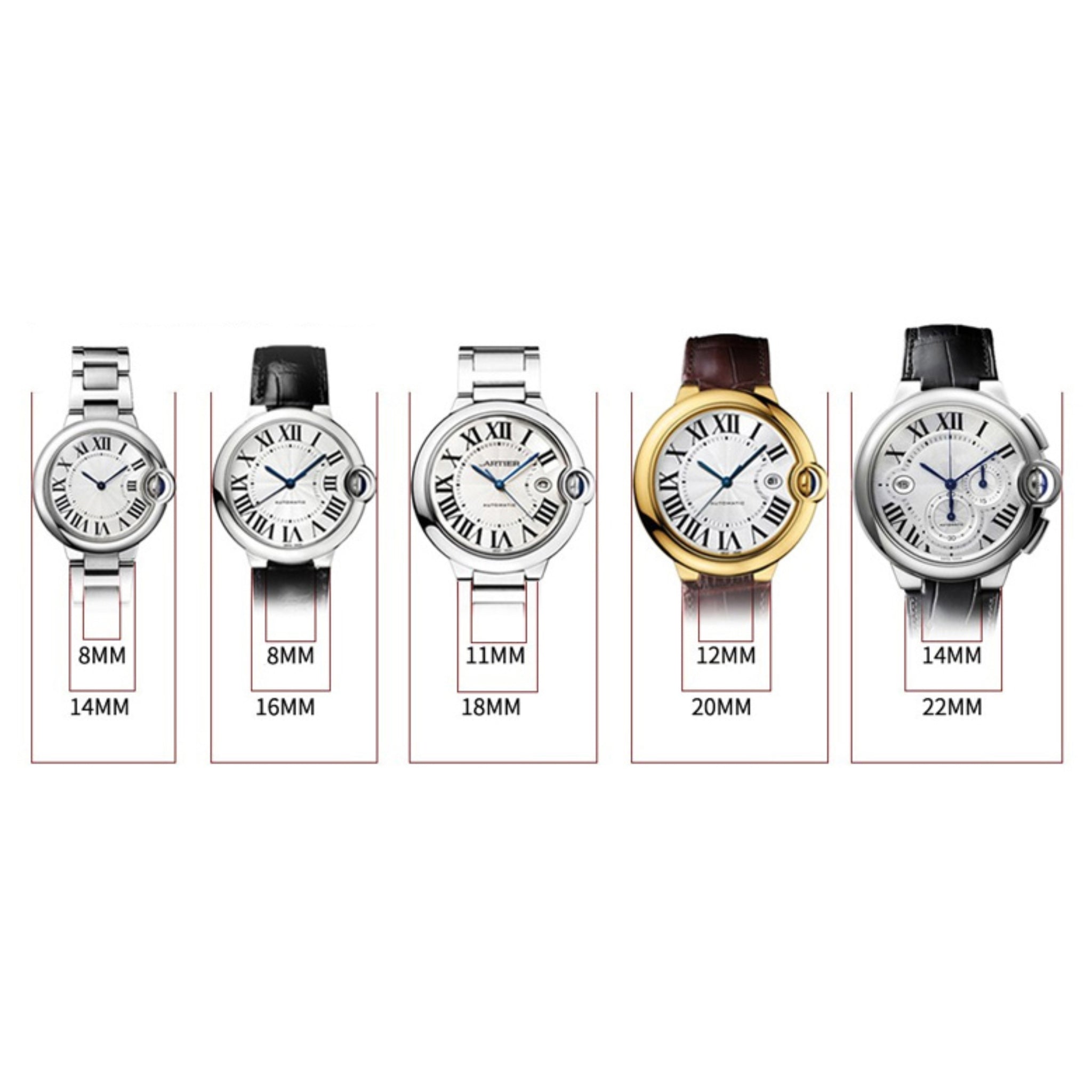 Leder Armband für Cartier Ballon Bleu – Pink - Helvetus DE