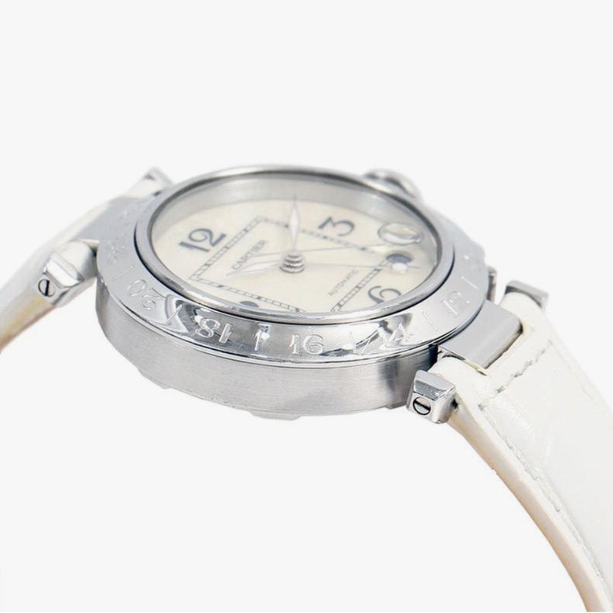 Leder Armband - für Cartier Pasha - Weiss - Helvetus DE