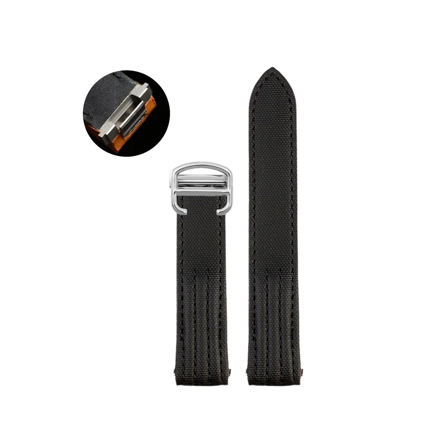 Nylon Strap - For Cartier Roadster - Black - Helvetus DE