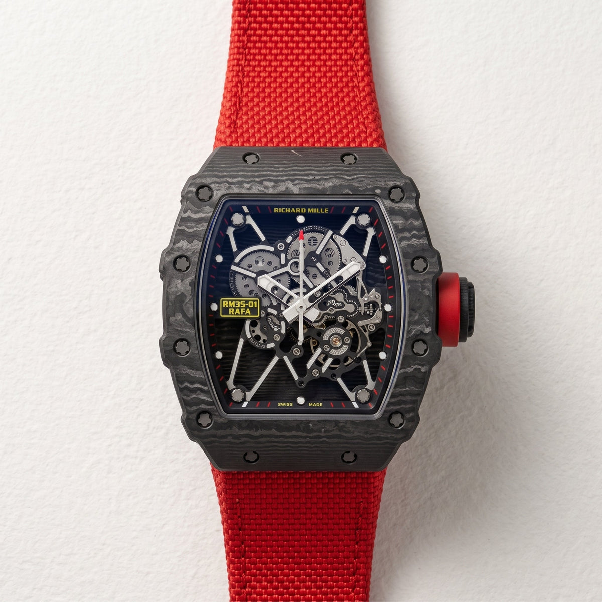 Nylonarmband – Für Richard Mille RM011 | RM11-01 | RM11-02 | RM11-03 | RM11-04 | RM11-05 | RM47 | RM50 | RM52 | RM53-01 | RM57 | RM65 | RM69 – Rot - Helvetus