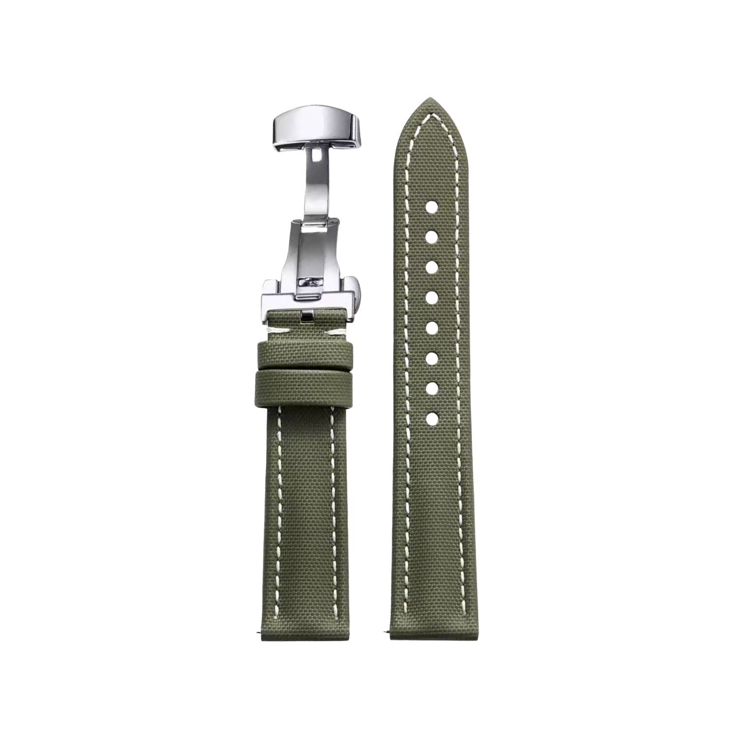 Sailcloth FKM Kautschuk Armband – Grün/Weiss – MarinerTex™ von Helvetus® - Helvetus DE