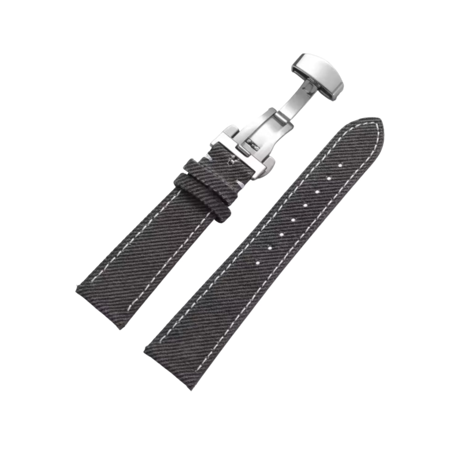 Schwarzes Handgefertigtes Denim - Uhrenarmband – DenimaTex™ von Helvetus® - Helvetus DE