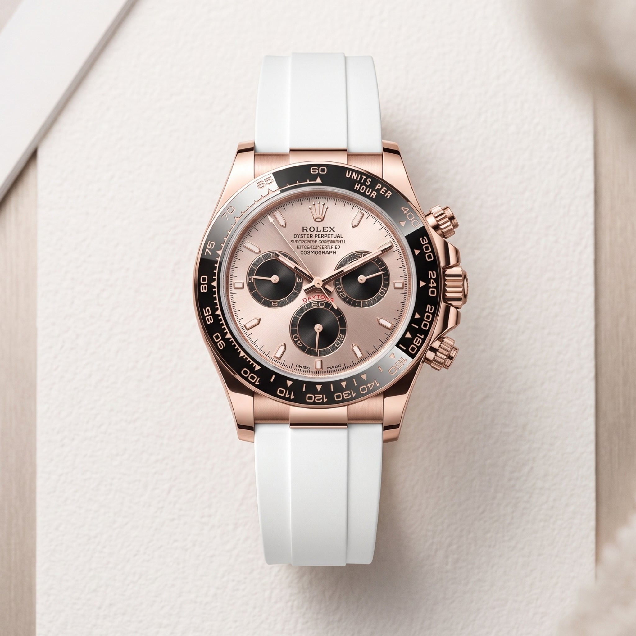 Weißes FKM-Kautschukarmband für Rolex Oysterflex – Daytona, Yacht-Master & Sky-Dweller - Helvetus