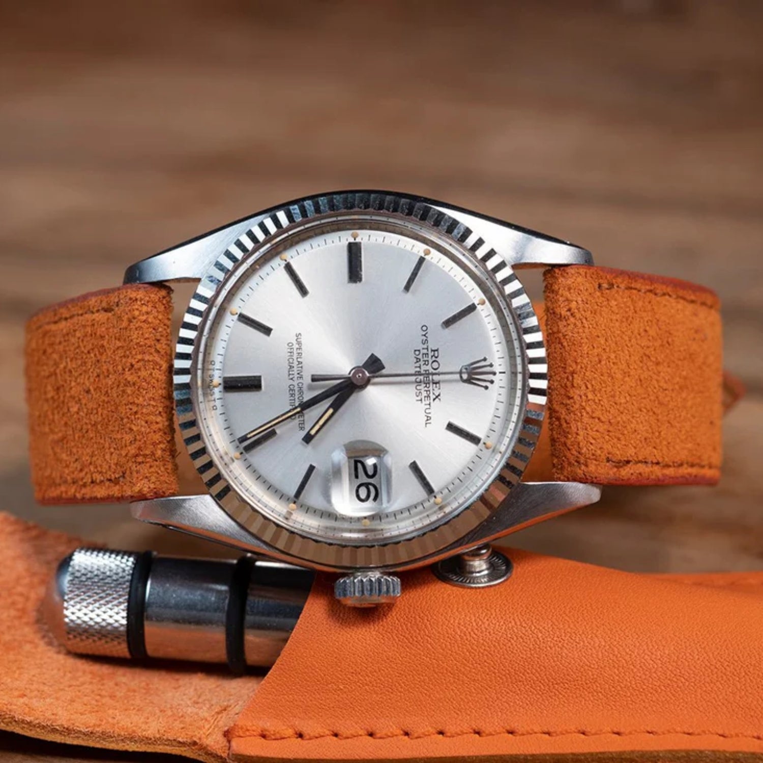 Wildleder Uhrenarmband – Orange – Helvetus® - Helvetus DE